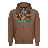Chestnut Happy Fall Y'all Owl Zipper Hoodie - LillyAllenDesigns