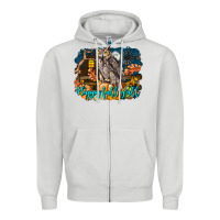 Dove Grey Happy Fall Y'all Owl Zipper Hoodie - LillyAllenDesigns