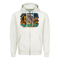 Oatmeal Heather Happy Fall Y'all Owl Zipper Hoodie - LillyAllenDesigns