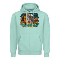 Seafoam Happy Fall Y'all Owl Zipper Hoodie - LillyAllenDesigns