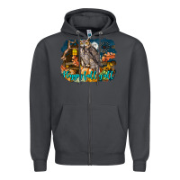 Smoke Happy Fall Y'all Owl Zipper Hoodie - LillyAllenDesigns
