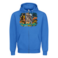 True Royal Happy Fall Y'all Owl Zipper Hoodie - LillyAllenDesigns