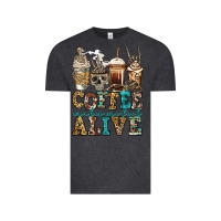 Vintage Black coffee makes me feel alive skeleton coffee cups Vintage Tee - Jasminsmagicworld