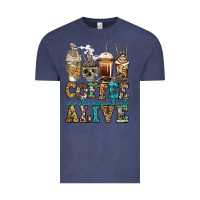 Vintage Denim coffee makes me feel alive skeleton coffee cups Vintage Tee - Jasminsmagicworld