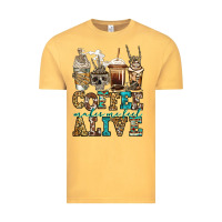 Vintage Mustard coffee makes me feel alive skeleton coffee cups Vintage Tee - Jasminsmagicworld