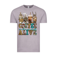 Vintage Zinc coffee makes me feel alive skeleton coffee cups Vintage Tee - Jasminsmagicworld