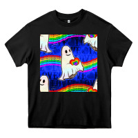 Black Pride lgbtq ghosts and heart with rainbow seamless Heavy Core Tee - BundleAndBundleShop