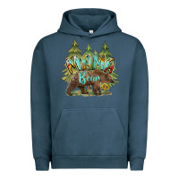 Pigment Midnight Navy mama bear trees Urban Hoodie - BarkalooDesign