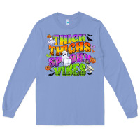 Colony Blue thick thighs and spooky vibes Long Sleeve Tee - CowGirlArtShop