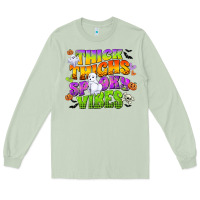 Matcha thick thighs and spooky vibes Long Sleeve Tee - CowGirlArtShop