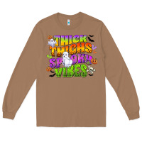 Toasted Coconut thick thighs and spooky vibes Long Sleeve Tee - CowGirlArtShop