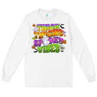 White thick thighs and spooky vibes Long Sleeve Tee - CowGirlArtShop