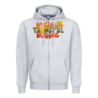 Heather Grey Fall Grateful Thankful Blessed Zipper Hoodie - LillyAllenDesigns
