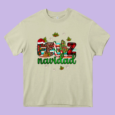 Feliz Navidad Heavy Core Tee Designed By Jahusdesignshop