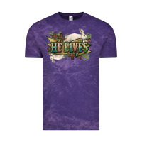 Cloud Purple He lives Easter Vintage Tee - NancyCooperArtShop
