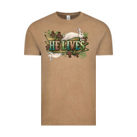 Vintage Coffee He lives Easter Vintage Tee - NancyCooperArtShop