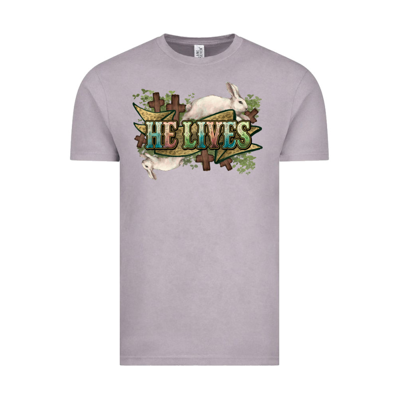 He Lives Easter Vintage Tee by NancyCooperArtShop | Teevron