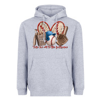 Heather Grey take me out to the ballgame Heavyweight Hoodie - RacoonDesign