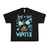 Black just a girl who loves winter afro messy bun Urban Heavy Tee - texasbilliewilder