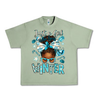 Oil Green just a girl who loves winter afro messy bun Urban Heavy Tee - texasbilliewilder