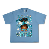Pebble Blue just a girl who loves winter afro messy bun Urban Heavy Tee - texasbilliewilder