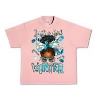 Salmon just a girl who loves winter afro messy bun Urban Heavy Tee - texasbilliewilder