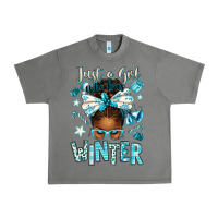 Tornado just a girl who loves winter afro messy bun Urban Heavy Tee - texasbilliewilder