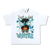 White just a girl who loves winter afro messy bun Urban Heavy Tee - texasbilliewilder