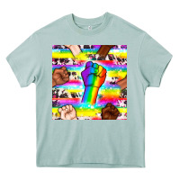 Arona Pride lgbtq hands with cowhide seamless pattern Heavy Core Tee - BundleAndBundleShop