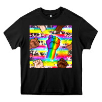 Black Pride lgbtq hands with cowhide seamless pattern Heavy Core Tee - BundleAndBundleShop