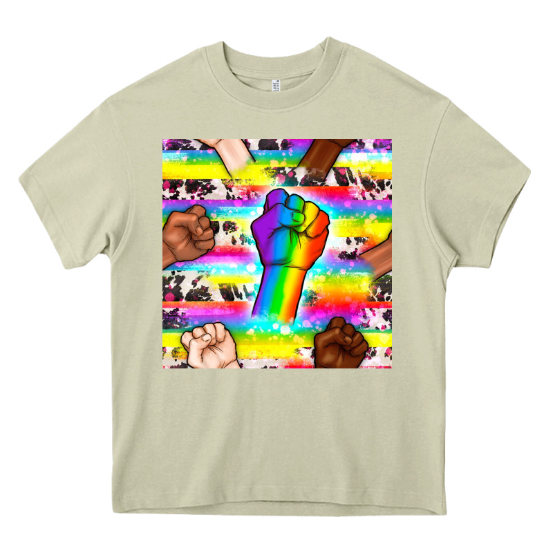 Pride Lgbtq Hands With Cowhide Seamless Pattern Heavy Core Tee by BundleAndBundleShop | Teevron