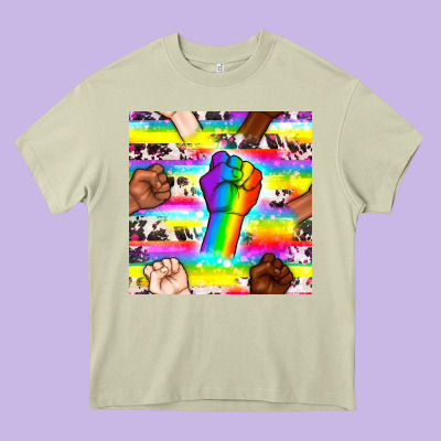Pride Lgbtq Hands With Cowhide Seamless Pattern Heavy Core Tee Designed By Bundleandbundleshop