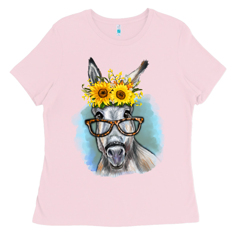 Sunflower Glasses Donkey Ladies Tee by RanaPortraitStore | Teevron