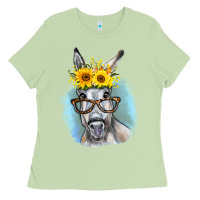 Matcha Sunflower Glasses Donkey Ladies Tee - RanaPortraitStore
