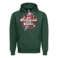Sports Green Western American Babe Patriotic Zipper Hoodie - LillyAllenDesigns