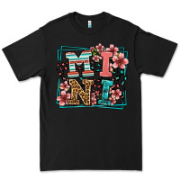 Black floral leopard frame mini Premium Tee - LillyAllenDesigns
