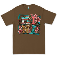 Cacao floral leopard frame mini Premium Tee - LillyAllenDesigns