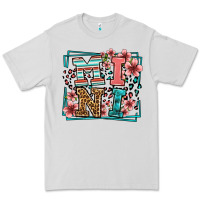 Dove Grey floral leopard frame mini Premium Tee - LillyAllenDesigns