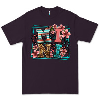 Plum floral leopard frame mini Premium Tee - LillyAllenDesigns