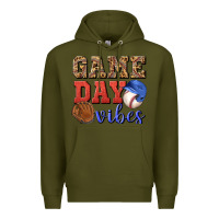 Army Green game day vibes Premium Hoodie - BundleAndBundleShop