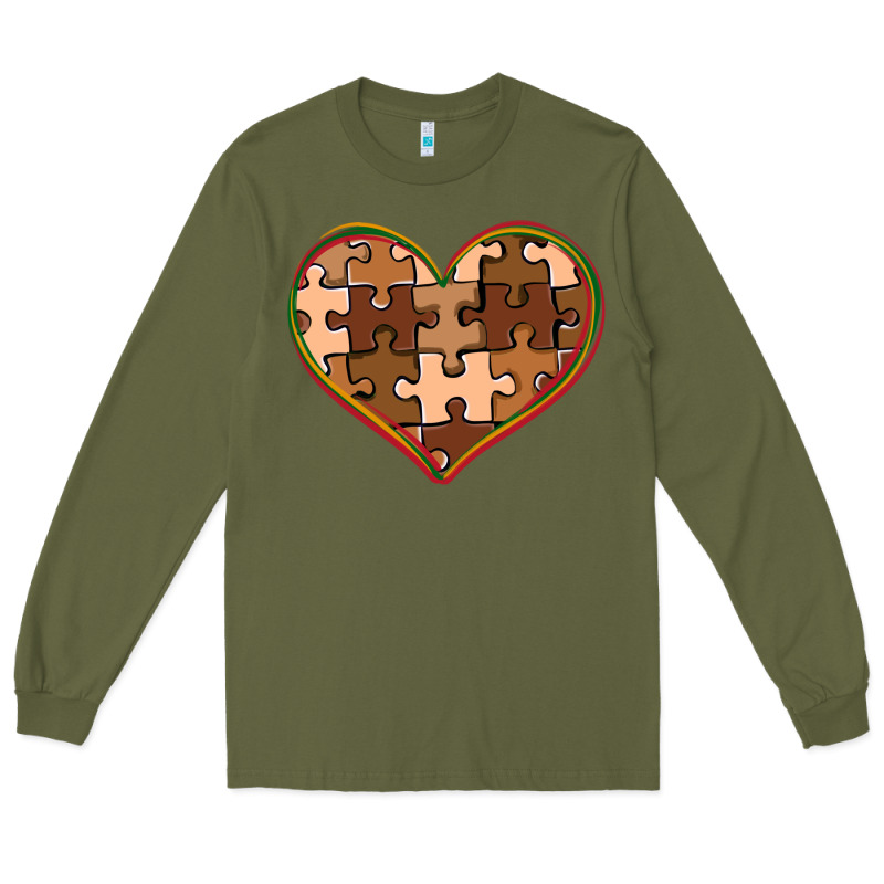 Melanin Skin Tone Heart Black History Long Sleeve Tee by CowGirlArtShop | Teevron