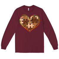 Burgundy melanin skin tone heart black history Long Sleeve Tee - CowGirlArtShop