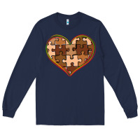 Navy melanin skin tone heart black history Long Sleeve Tee - CowGirlArtShop