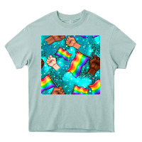 Arona Pride lgbtq hands with flag seamless pattern Heavy Core Tee - BundleAndBundleShop