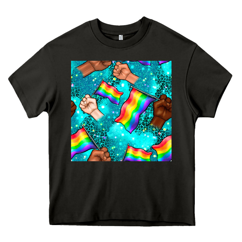 Pride Lgbtq Hands With Flag Seamless Pattern Heavy Core Tee by BundleAndBundleShop | Teevron