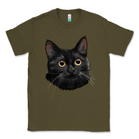 Army Green Bombay Cat Face Classic Tee - LillyAllenDesigns