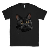 Black Bombay Cat Face Classic Tee - LillyAllenDesigns