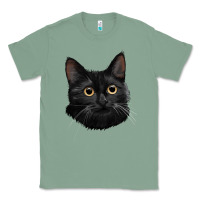 Sage Bombay Cat Face Classic Tee - LillyAllenDesigns