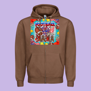 Football Mama Zipper Hoodie Designed By Cowhidedigitalart