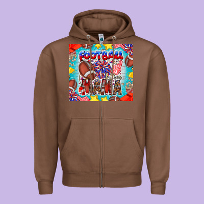 Football Mama Zipper Hoodie Designed By Cowhidedigitalart